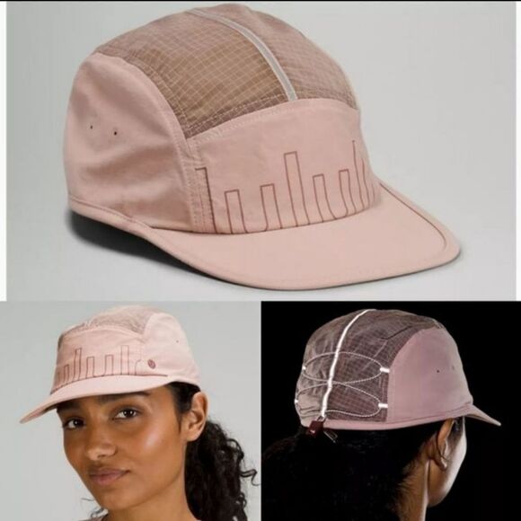 NEW RIPSTOP TRAIL LULULEMON TAN / PINK CLAY ADJUSTABLE CORD LIGHTWEIGHT HAT NWT